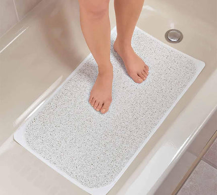Deluxe Loofah Shower Mat - Pure White