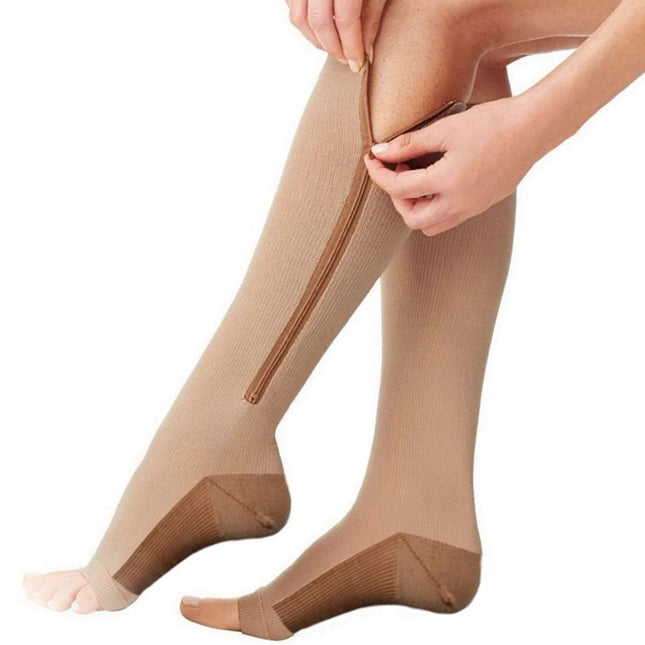 Copper Zip-Up Compression Socks