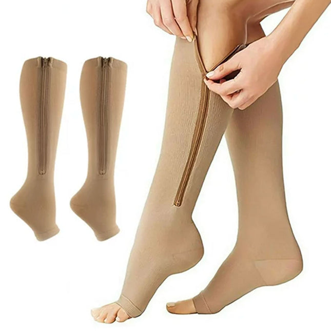 Copper Zip-Up Compression Socks