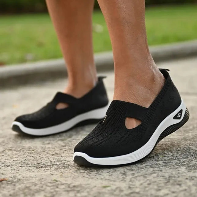 Gail Black Ladies Slip Ons